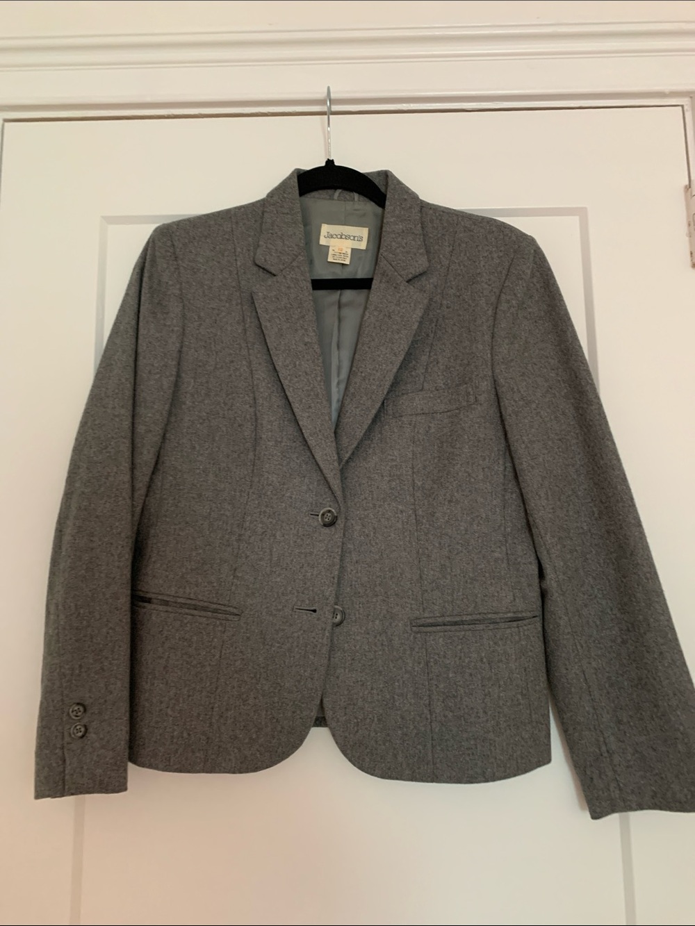 Jacobs New York Women's Gray Wool Blend Tailored Blazer